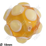 Korálek vinutý žlutá kulička malá puntíky