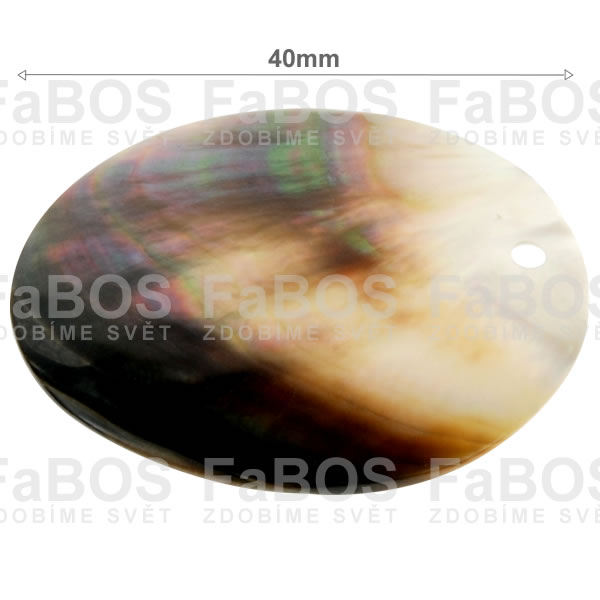 Perleť Perleť kulatá průměr 40mm dírka - FaBOS