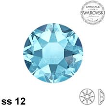 Swarovski Hotfix Aquamarine ss 12