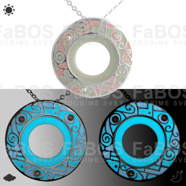 Náhrdelník Lumines Jewel Kruh vitráž stříbro Náhrdelník Lumines Jewel Kruh vitráž stříbro