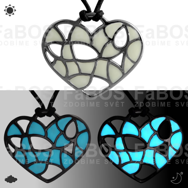 Náhrdelník Lumines Jewel Srdce vitráž ruthenium Náhrdelník Lumines Jewel Srdce vitráž ruthenium