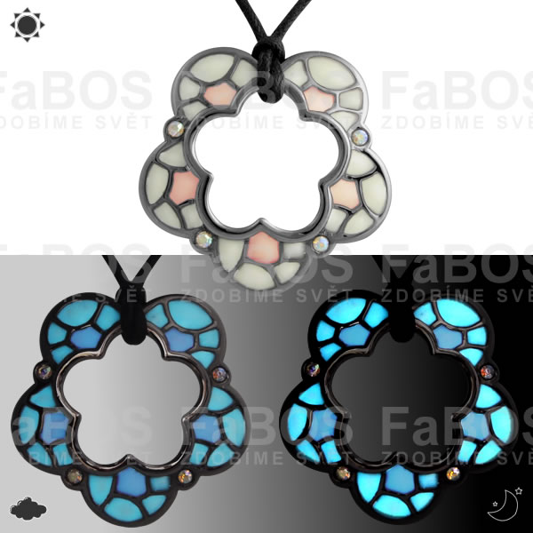 Náhrdelník Lumines Jewel Kytka vitráž 2 barvy rut Náhrdelník Lumines Jewel Kytka vitráž 2 barvy rut