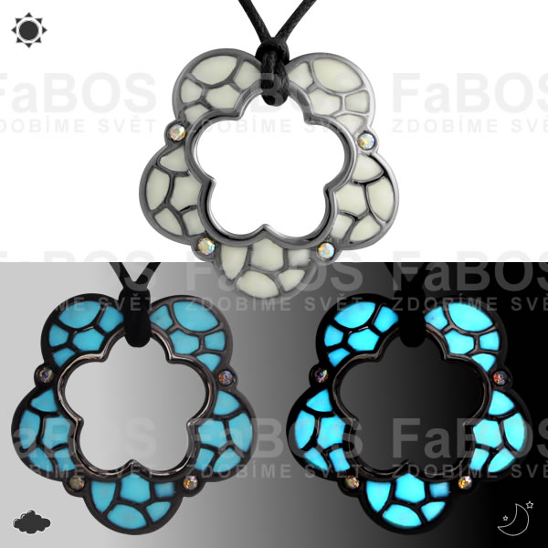 Náhrdelník Lumines Jewel Kytka vitráž ruthenium Náhrdelník Lumines Jewel Kytka vitráž ruthenium