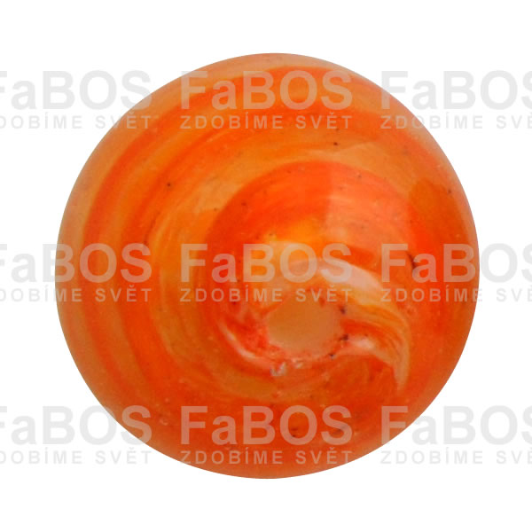 Korálek vinutý skleněný oranžová kulička