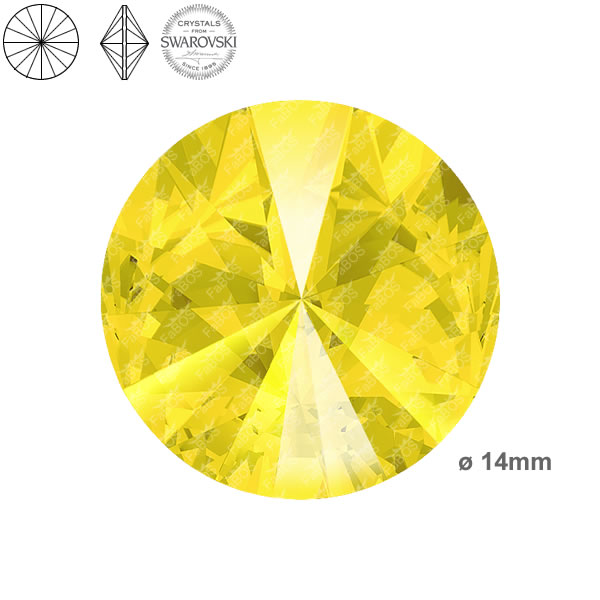 Swarovski Rivoli Yellow Opal 14mm