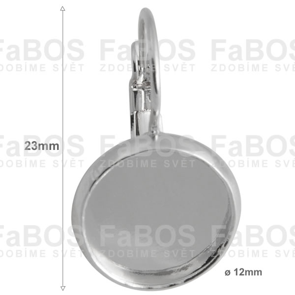 Lůžka epoxy čočky Lůžko epoxy čočka kulaté náušnice klapka 12mm - FaBOS