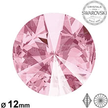 Swarovski Rivoli Light rose 12mm