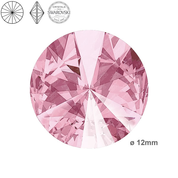 Swarovski Rivoli Light rose 12mm