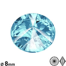 Kamínek Rivoli Aquamarine 08mm