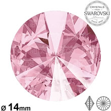 Swarovski Rivoli Light rose 14mm