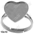 Lůžko pryskyřice srdce prsten 13x13mm