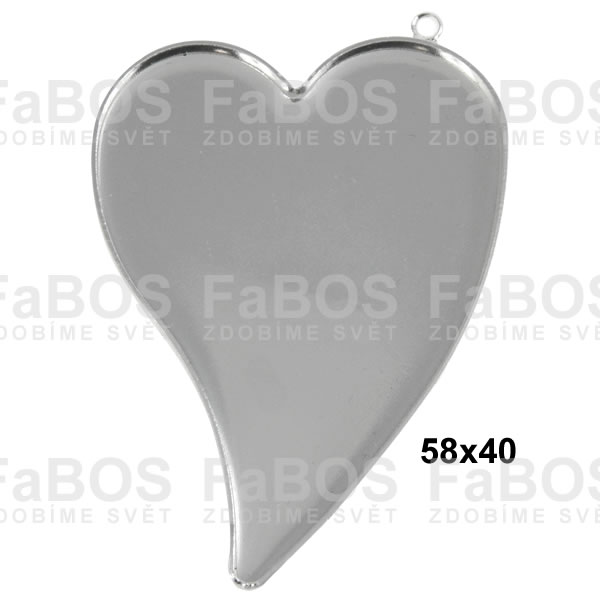 Lůžka na pryskyřici Lůžko pryskyřice srdce očko 58x40mm - FaBOS