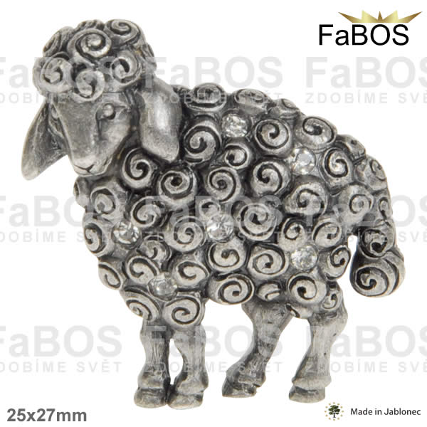Litinové brože Litinová brož ovečka do tmava - FaBOS