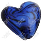 Korálek vinutý skleněný modré srdce mramor