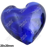 Korálek vinutý skleněný modré srdce