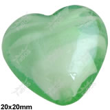 Korálek vinutý skleněný sv. zelené srdce