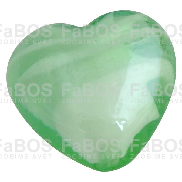 Korálek vinutý skleněný sv. zelené srdce