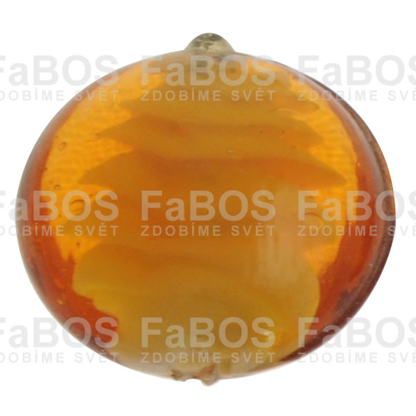 Vinuté korálky Korálek vinutý oranžová čočka - FaBOS