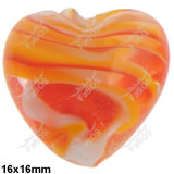Korálek vinutý oranžové srdce malé