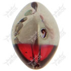 Korálek mačkaný červená oliva pokovená