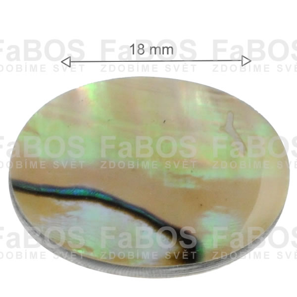Perleť Perleť ovál bílá - 18x13mm - FaBOS