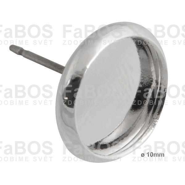 Lůžko epoxy čočka kulaté náušnice puzeta 10mm porhodiováno