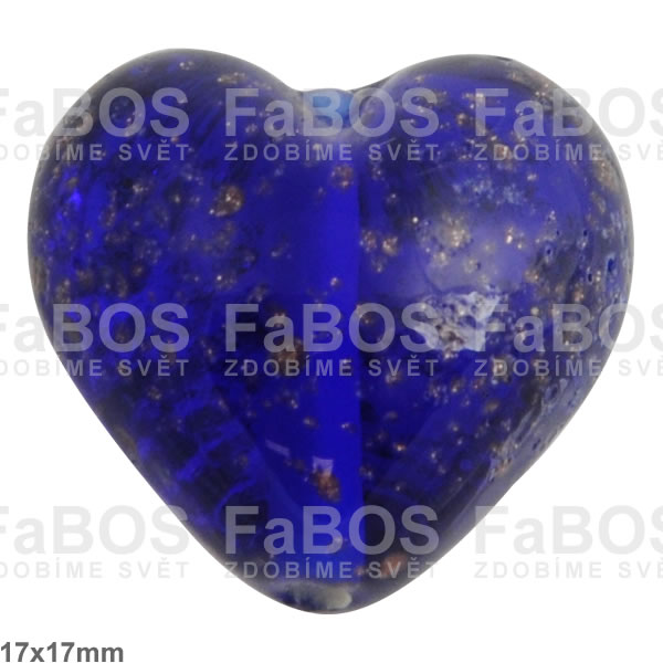 Vinuté korálky Korálek vinutý modré tmavé srdce - FaBOS