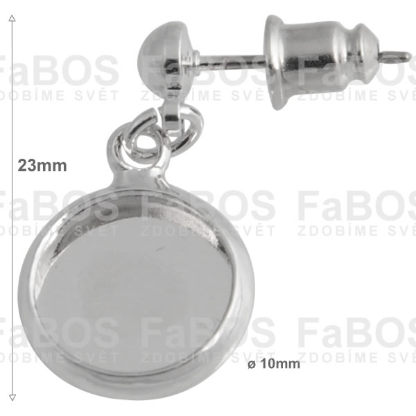 Lůžko epoxy čočka kulaté náušnice půlkulička 10mm porhodiováno