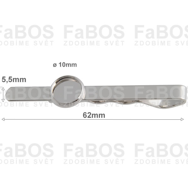 Lůžko epoxy čočka kulaté kravatová spona 10mm porhodiované