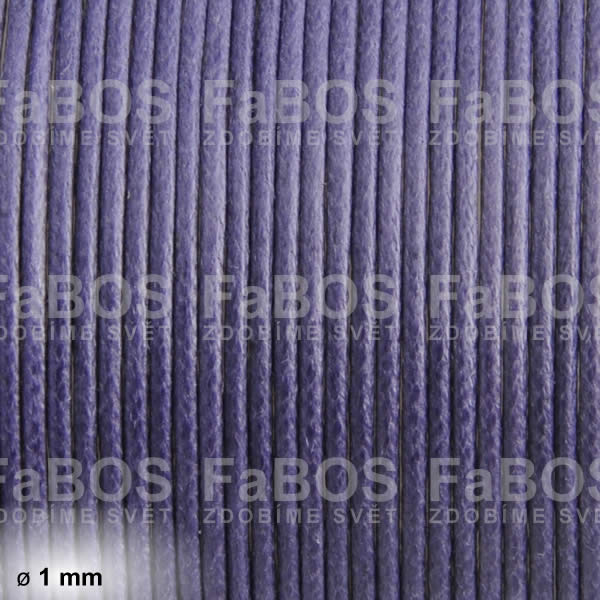 Voskovaná šňůra Voskovaná šňůra 1 mm fialová - FaBOS
