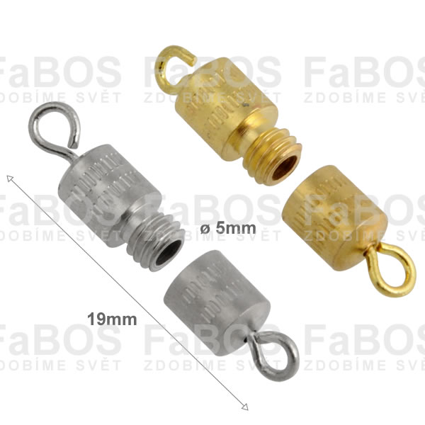 Bižuterní zapínání šroubovací 19mm platinováno