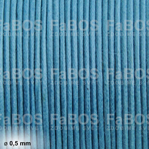 Voskovaná šňůra Voskovaná šňůra 0,5 mm modrá - FaBOS