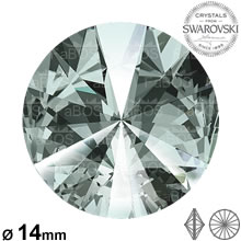Swarovski Rivoli Black diamond 14mm