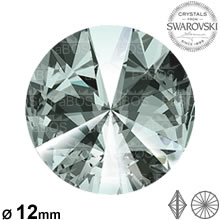 Swarovski Rivoli Black diamond 12mm