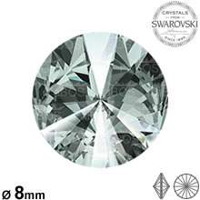Swarovski Rivoli Black diamond 08mm