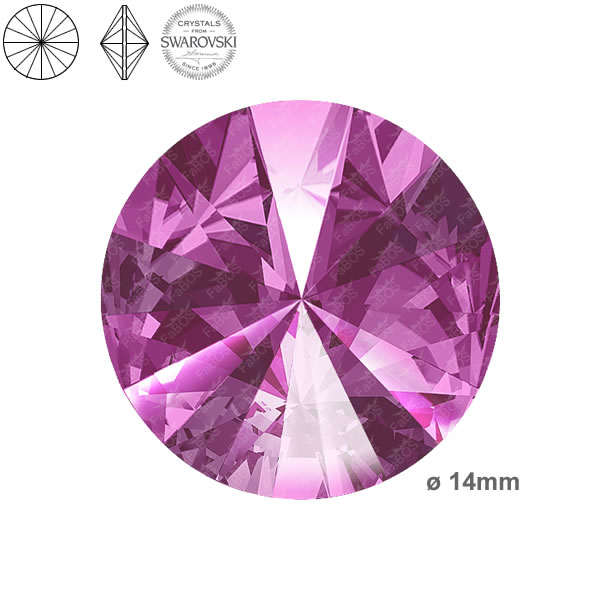 Swarovski Rivoli Fuchsia 14mm