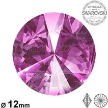 Swarovski Rivoli Fuchsia 12mm