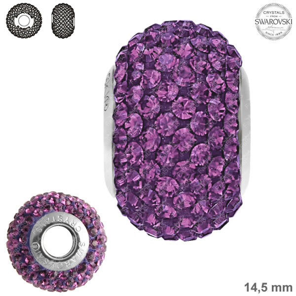 Swarovski BeCharmed Pavé Bead - Amethyst