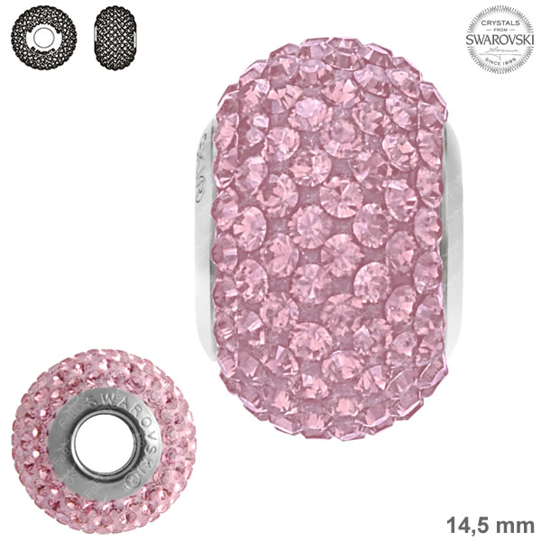 Swarovski BeCharmed Pavé Bead - Lt. Rose