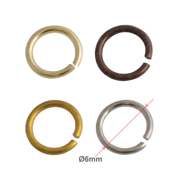 Spojovací kroužek síla 0.8mm, průměr 6mm postříbřeno