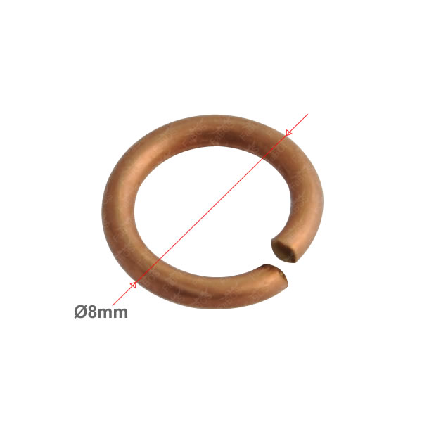 Spojovací kroužek síla 1.2mm, průměr 8mm platinováno