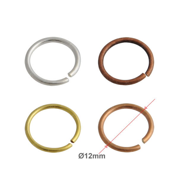 Spojovací kroužek síla 1.2mm, průměr 12mm, platinováno