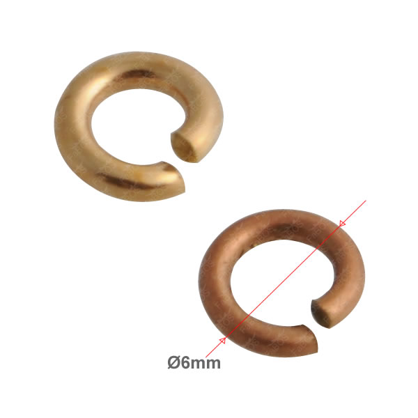 Spojovací kroužek síla 1.2mm, průměr 6mm, platinováno