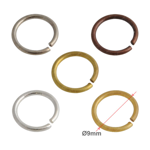 Spojovací kroužek síla 1.0mm, průměr 9mm, platinováno