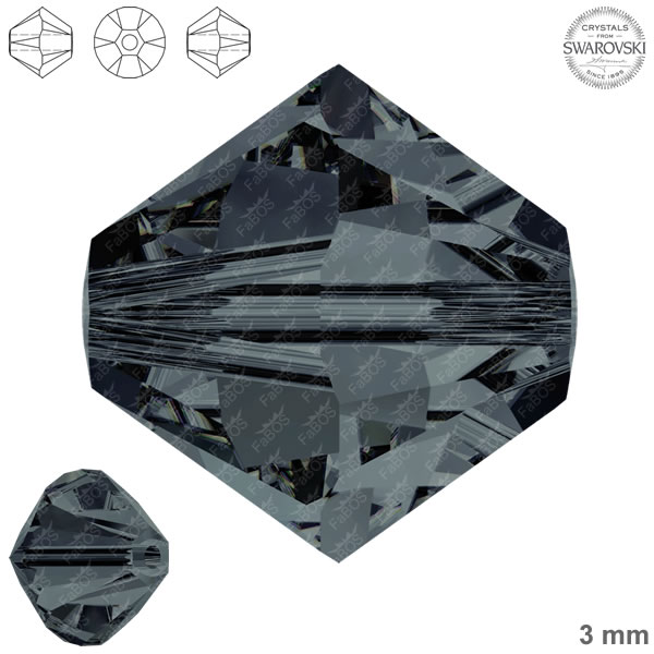 Swarovski Xilion Bead Graphite 3mm