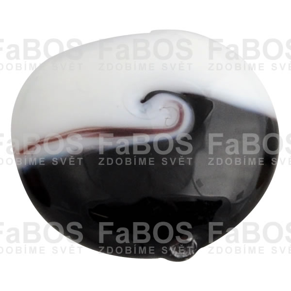 Vinuté korálky Korálek vinutý černá bílá čočka spirála - FaBOS