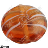 Korálek vinutý skleněný oranžová čočka spirála