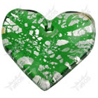 Korálek mačkaný zelené srdce