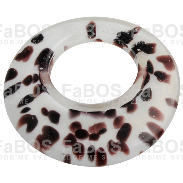 Mačkané korálky Korálek mačkaný kruh dalmatin - FaBOS