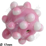 Korálek vinutý růžovo-bílá kulička